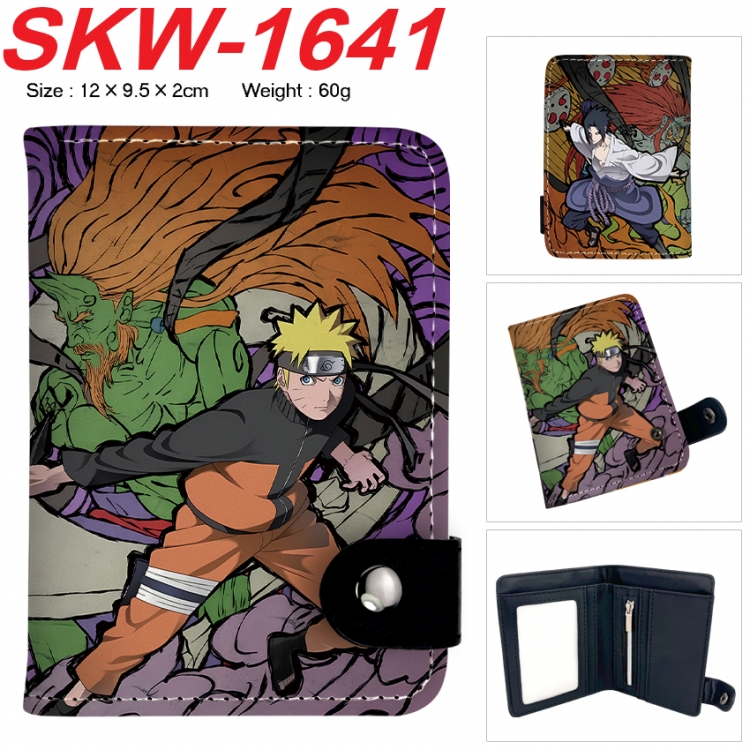 Naruto Anime vertical button folding wallet 12X9.5X2CM 60g  SKW-1641