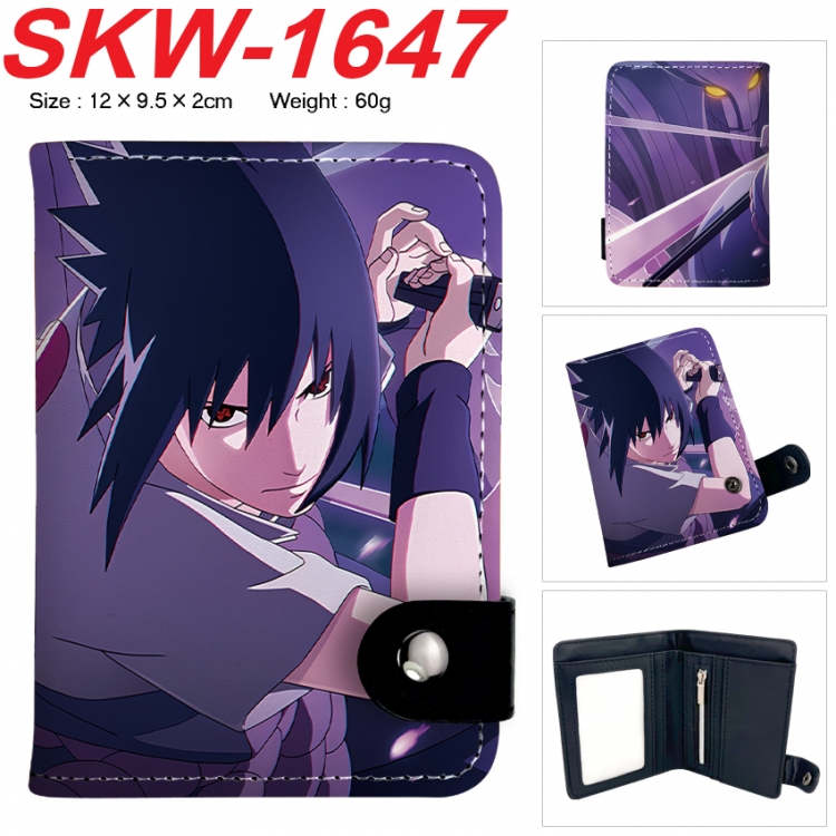 Naruto Anime vertical button folding wallet 12X9.5X2CM 60g  SKW-1647