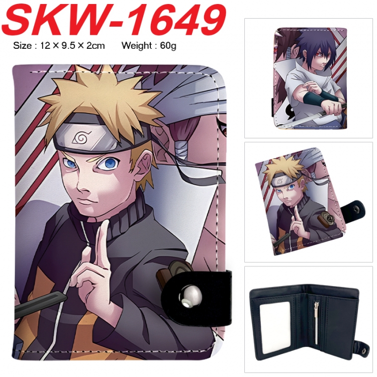 Naruto Anime vertical button folding wallet 12X9.5X2CM 60g  SKW-1649