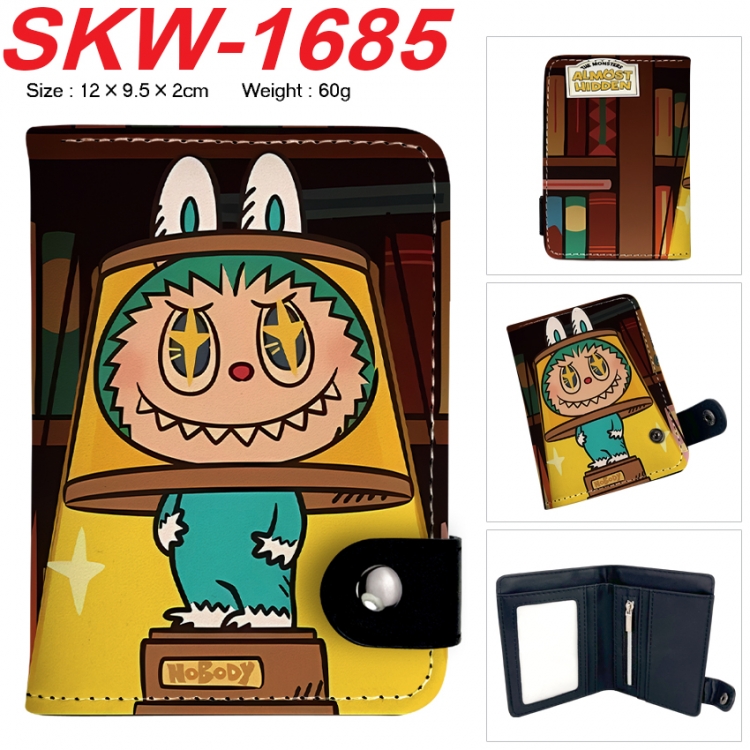 Labubu Anime vertical button folding wallet 12X9.5X2CM 60g SKW-1685