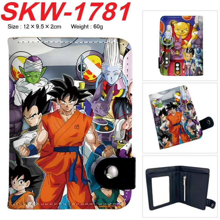 DRAGON BALL Anime vertical button folding wallet 12X9.5X2CM 60g  SKW-1781