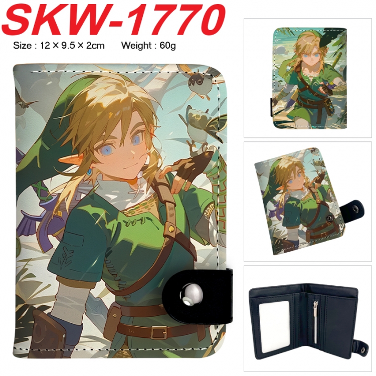 The Legend of Zelda Anime vertical button folding wallet 12X9.5X2CM 60g  SKW-1770