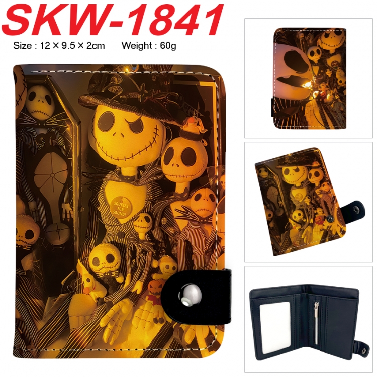 The Nightmare Before Christmas Anime vertical button folding wallet 12X9.5X2CM 60g