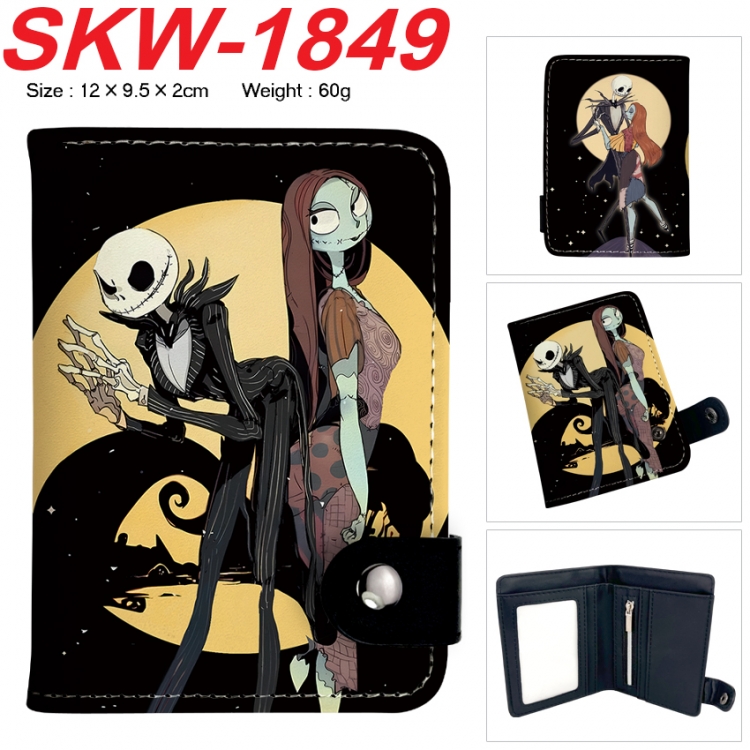 The Nightmare Before Christmas Anime vertical button folding wallet 12X9.5X2CM 60g