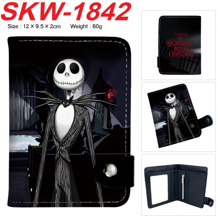 The Nightmare Before Christmas Anime vertical button folding wallet 12X9.5X2CM 60g