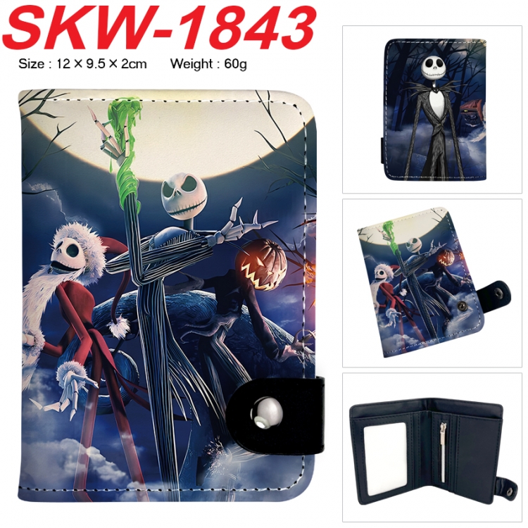 The Nightmare Before Christmas Anime vertical button folding wallet 12X9.5X2CM 60g