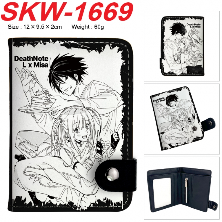 Death note Anime vertical button folding wallet 12X9.5X2CM 60g  SKW-1669