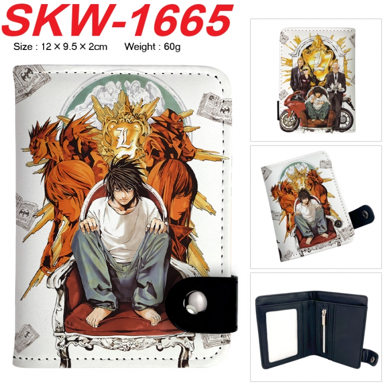 Death note Anime vertical button folding wallet 12X9.5X2CM 60g  SKW-1665