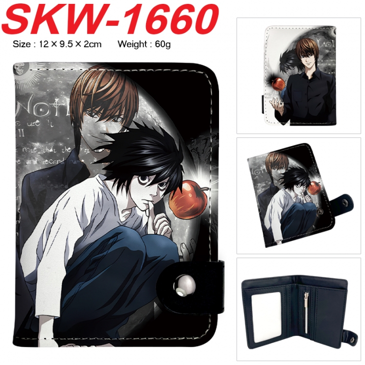 Death note Anime vertical button folding wallet 12X9.5X2CM 60g  SKW-1660