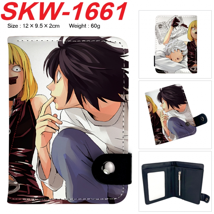 Death note Anime vertical button folding wallet 12X9.5X2CM 60g  SKW-1661