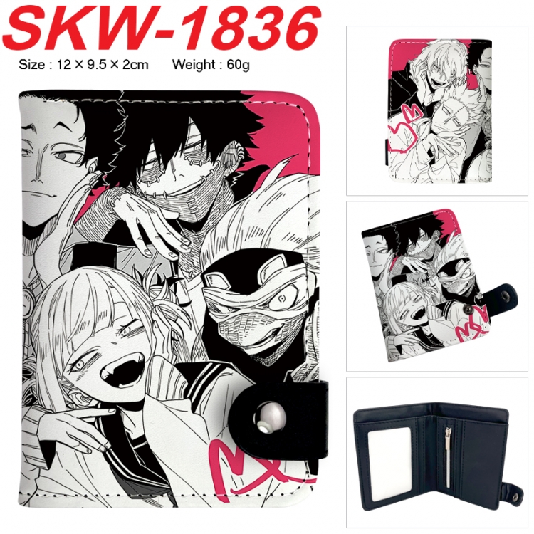 My Hero Academia Anime vertical button folding wallet 12X9.5X2CM 60g SKW-1836