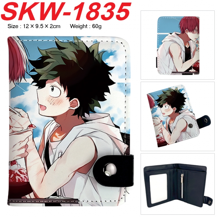 My Hero Academia Anime vertical button folding wallet 12X9.5X2CM 60g  SKW-1835