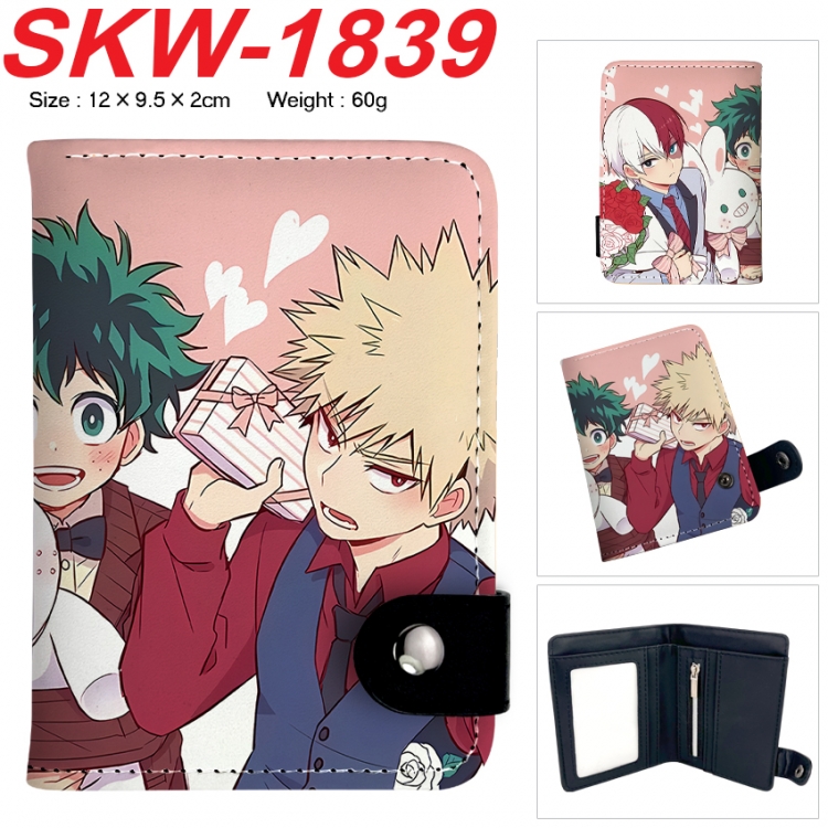 My Hero Academia Anime vertical button folding wallet 12X9.5X2CM 60g  SKW-1839