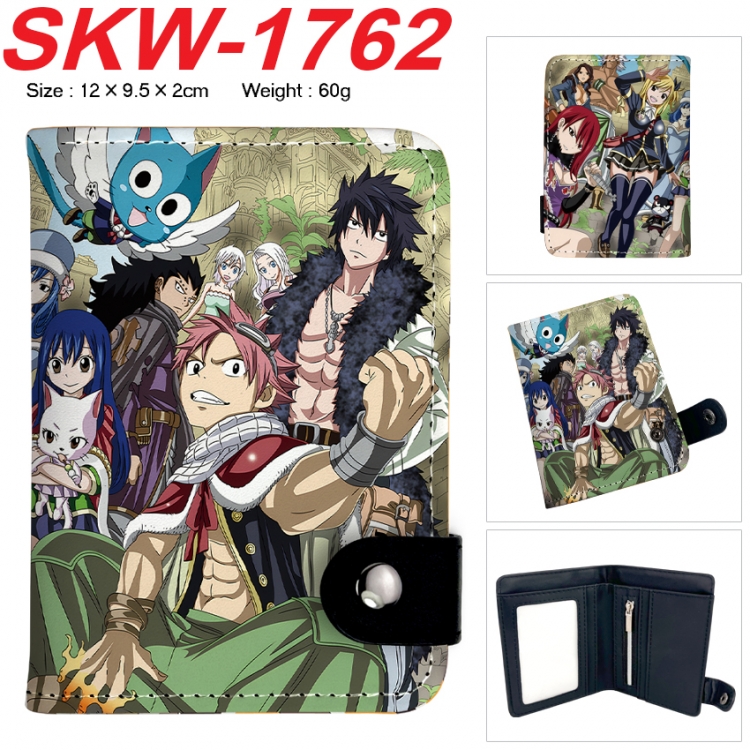 Fairy tail Anime vertical button folding wallet 12X9.5X2CM 60g  SKW-1762