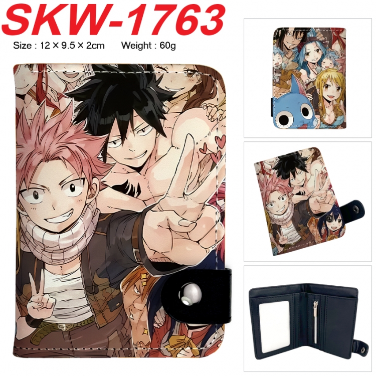 Fairy tail Anime vertical button folding wallet 12X9.5X2CM 60g  SKW-1763