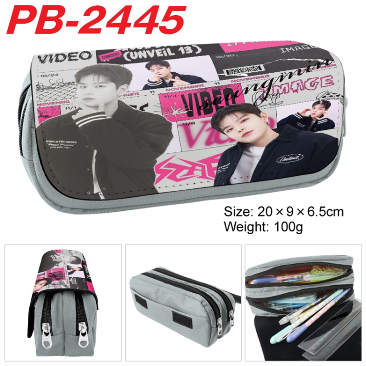 straykids Anime double-layer pu leather printing pencil case 20x9x6.5cm PB-2445