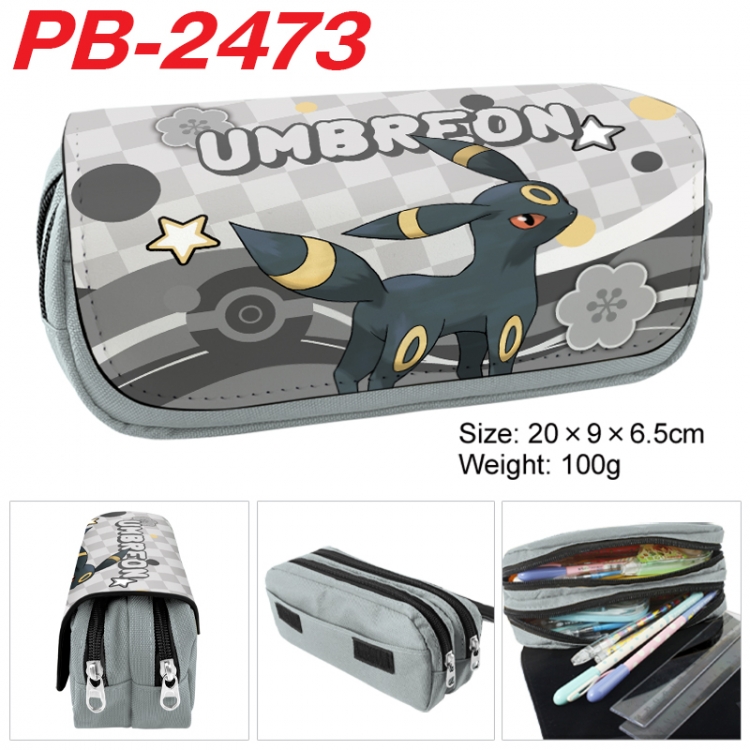 Pokemon Anime double-layer pu leather printing pencil case 20x9x6.5cm PB-2473