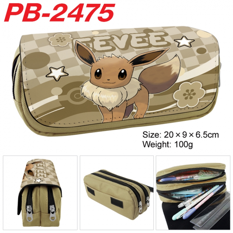 Pokemon Anime double-layer pu leather printing pencil case 20x9x6.5cm PB-2475