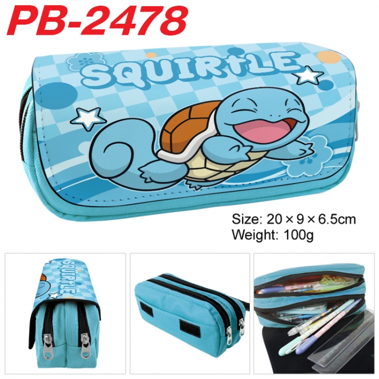 Pokemon Anime double-layer pu leather printing pencil case 20x9x6.5cm  PB-2478