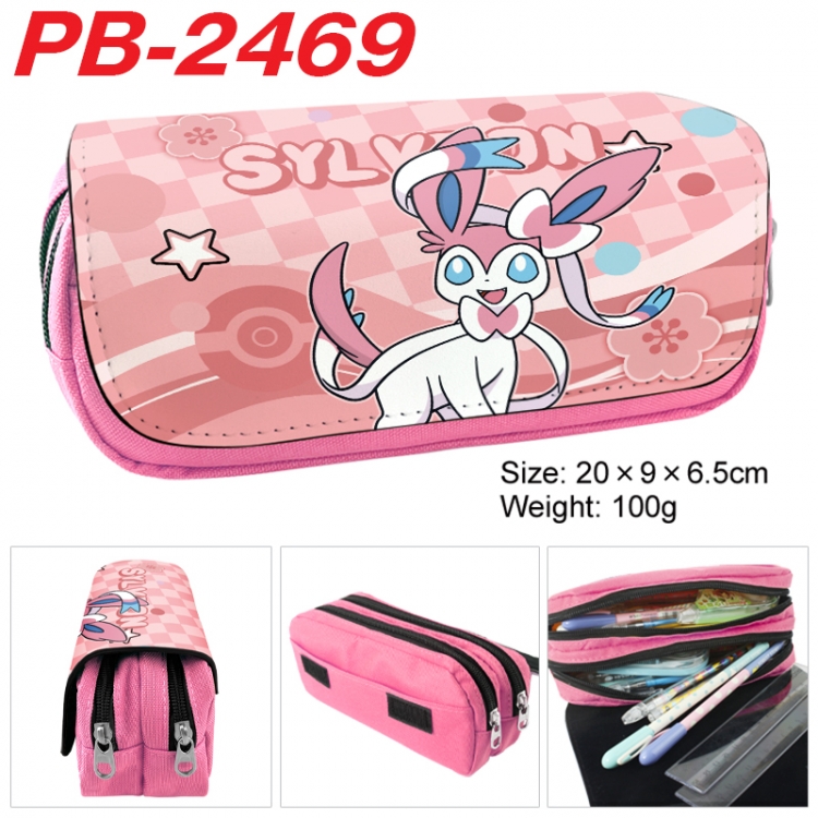 Pokemon Anime double-layer pu leather printing pencil case 20x9x6.5cm PB-2469