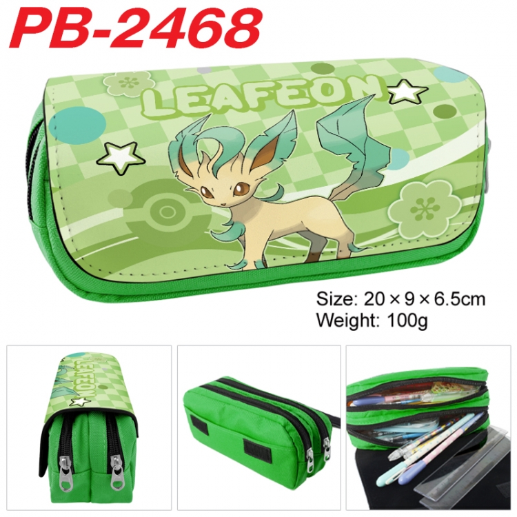 Pokemon Anime double-layer pu leather printing pencil case 20x9x6.5cm PB-2468