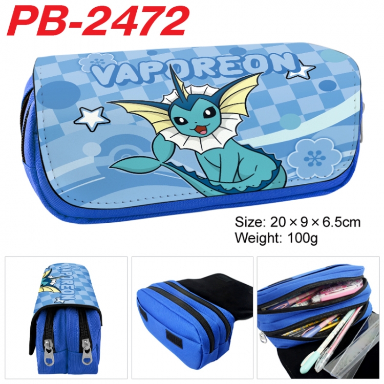 Pokemon Anime double-layer pu leather printing pencil case 20x9x6.5cm PB-2472