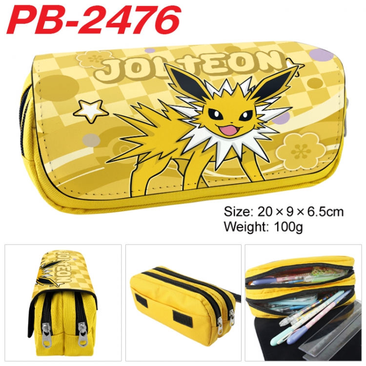 Pokemon Anime double-layer pu leather printing pencil case 20x9x6.5cm PB-2476