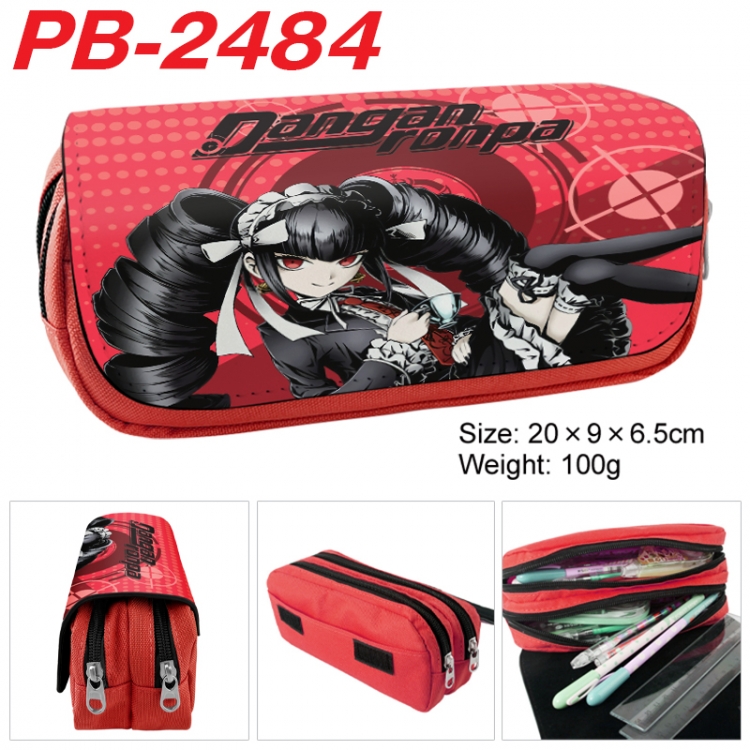 Dangan-Ronpa Anime double-layer pu leather printing pencil case 20x9x6.5cm PB-2484