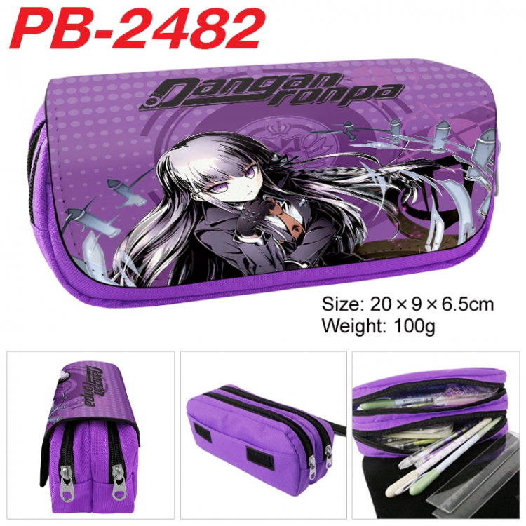 Dangan-Ronpa Anime double-layer pu leather printing pencil case 20x9x6.5cm  PB-2482