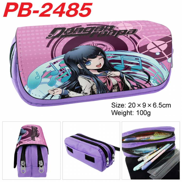 Dangan-Ronpa Anime double-layer pu leather printing pencil case 20x9x6.5cm PB-2485