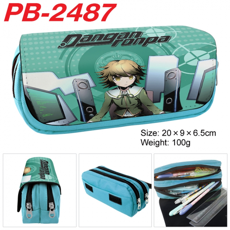 Dangan-Ronpa Anime double-layer pu leather printing pencil case 20x9x6.5cm PB-2487