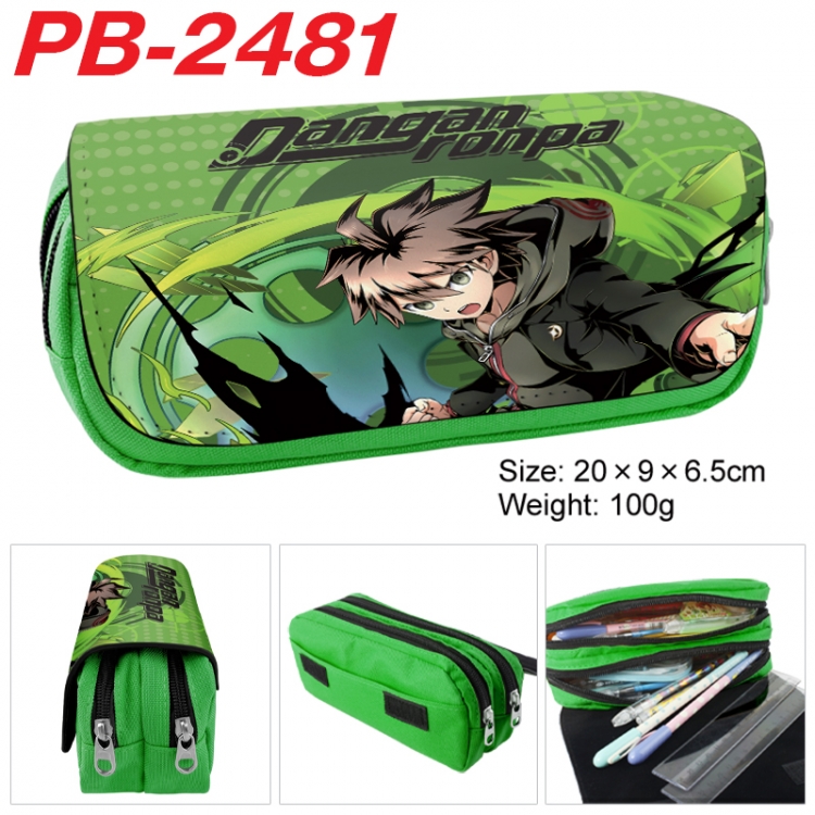 Dangan-Ronpa Anime double-layer pu leather printing pencil case 20x9x6.5cm PB-2481