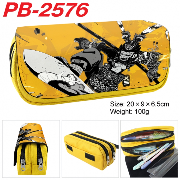 Black Myth Anime double-layer pu leather printing pencil case 20x9x6.5cm  PB-2576