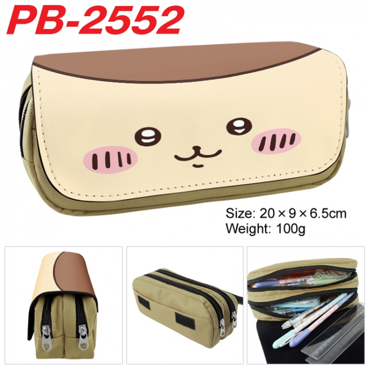 Chiikawa Anime double-layer pu leather printing pencil case 20x9x6.5cm  PB-2552