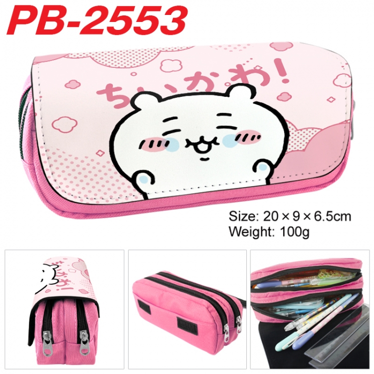 Jiyikawa Anime double-layer pu leather printing pencil case 20x9x6.5cm  PB-2553