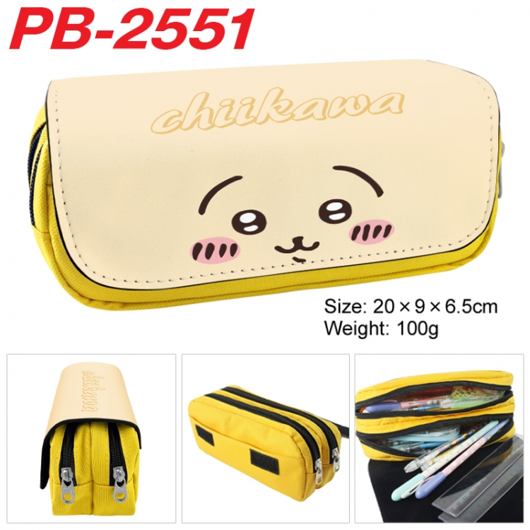 Jiyikawa Anime double-layer pu leather printing pencil case 20x9x6.5cm  PB-2551