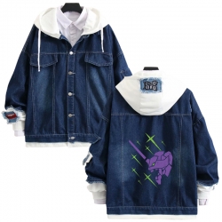 EVA anime stitching denim jack...