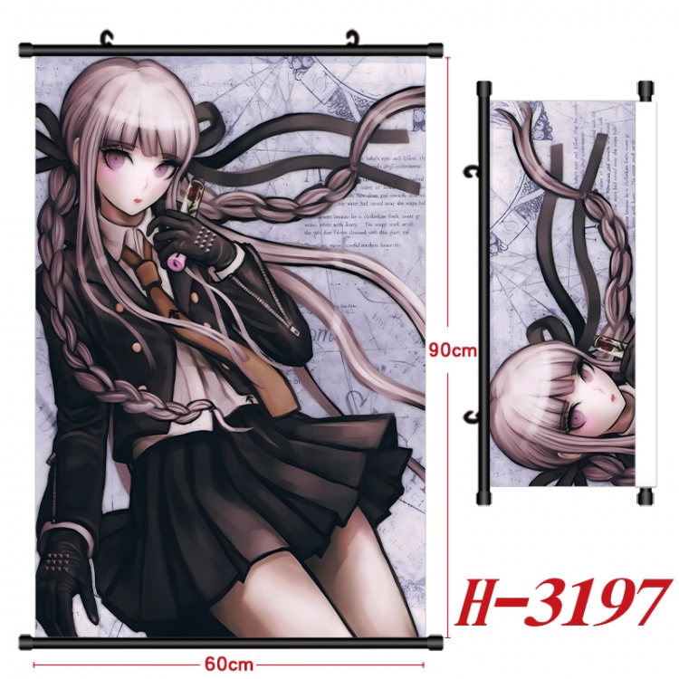 Dangan-Ronpa Anime Black Plastic Rod Canvas Painting Wall Scroll 60X90CM H-3197