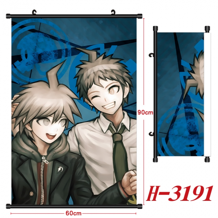 Dangan-Ronpa Anime Black Plastic Rod Canvas Painting Wall Scroll 60X90CM H-3191