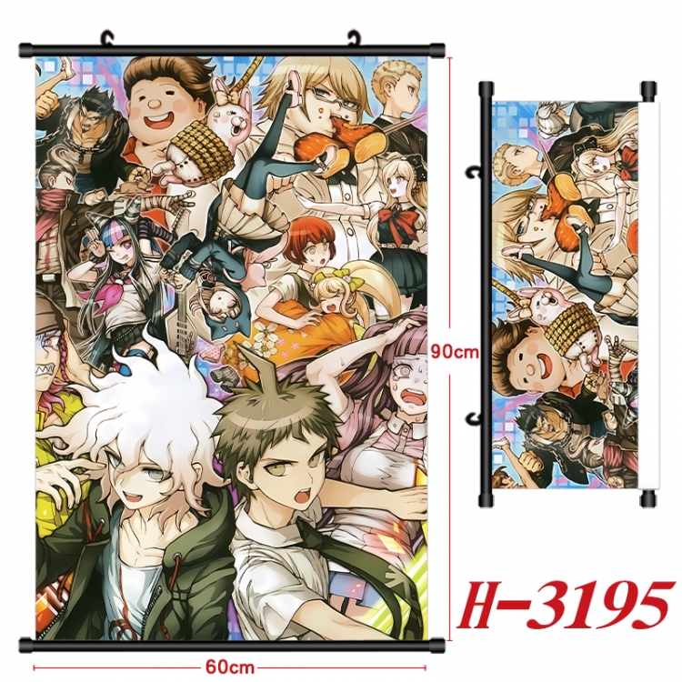 Dangan-Ronpa Anime Black Plastic Rod Canvas Painting Wall Scroll 60X90CM H-3195