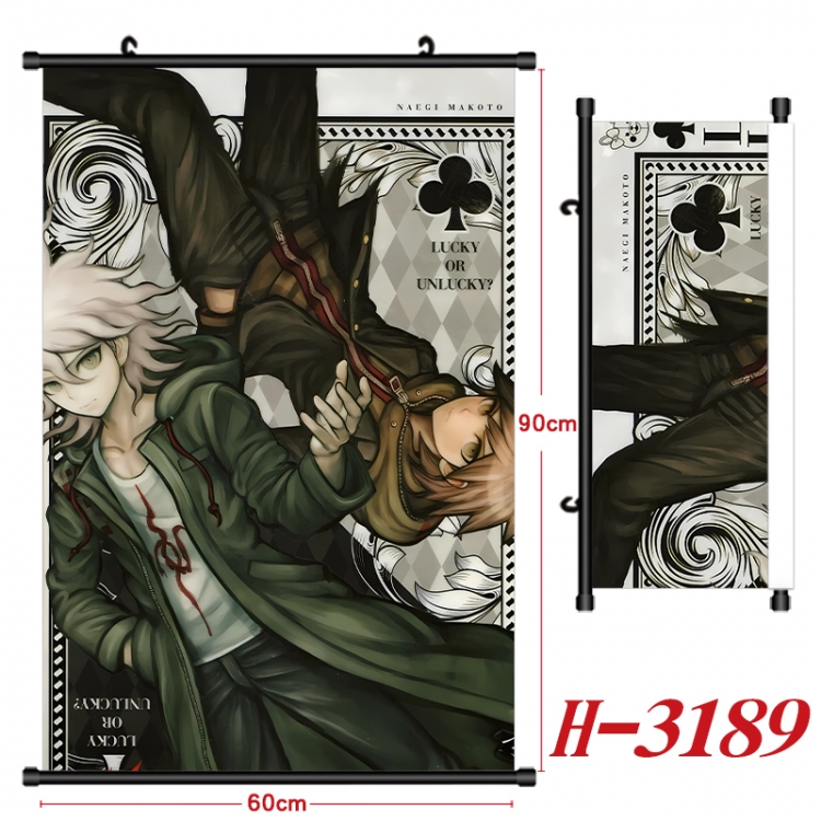 Dangan-Ronpa Anime Black Plastic Rod Canvas Painting Wall Scroll 60X90CM H-3189