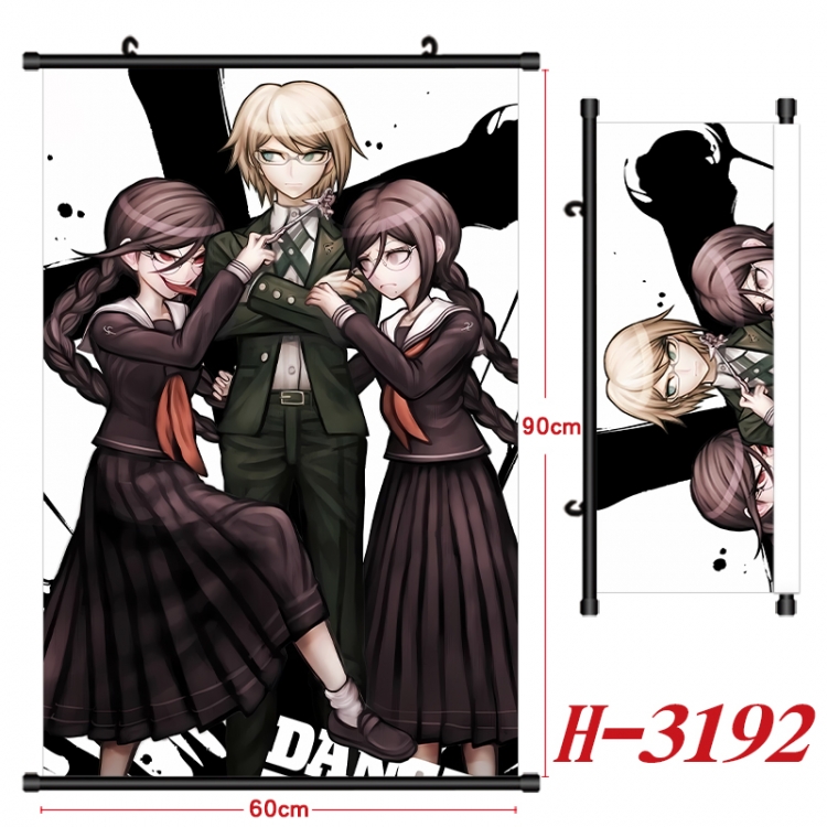 Dangan-Ronpa Anime Black Plastic Rod Canvas Painting Wall Scroll 60X90CM H-3192