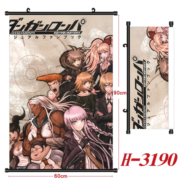 Dangan-Ronpa Anime Black Plastic Rod Canvas Painting Wall Scroll 60X90CM H-3190