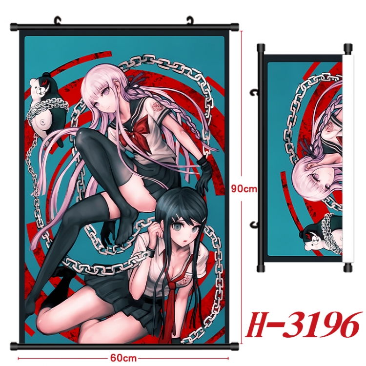 Dangan-Ronpa Anime Black Plastic Rod Canvas Painting Wall Scroll 60X90CM H-3196