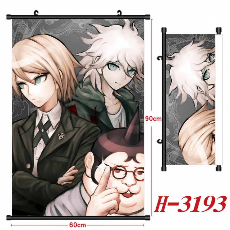 Dangan-Ronpa Anime Black Plastic Rod Canvas Painting Wall Scroll 60X90CM H-3193