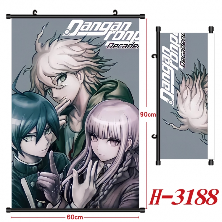 Dangan-Ronpa Anime Black Plastic Rod Canvas Painting Wall Scroll 60X90CM H-3188