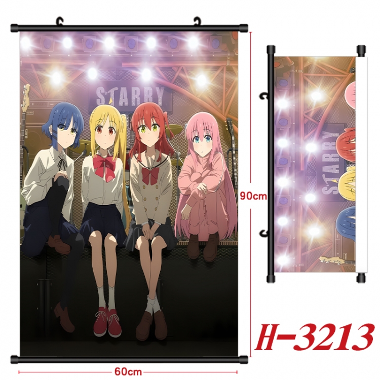 BOCCHI THE ROCK!  Anime Black Plastic Rod Canvas Painting Wall Scroll 60X90CM H-3213