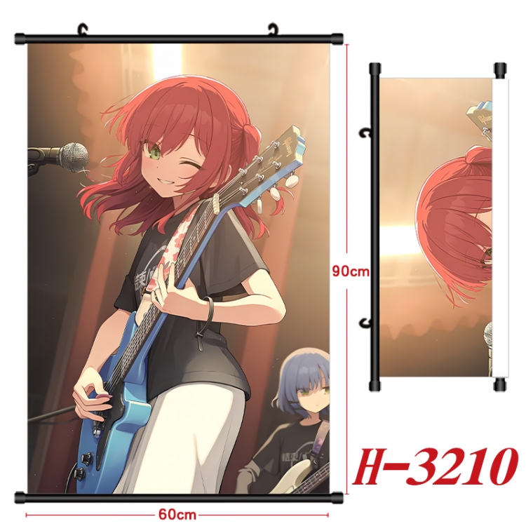 BOCCHI THE ROCK!  Anime Black Plastic Rod Canvas Painting Wall Scroll 60X90CM H-3210