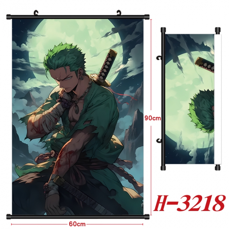 One Piece Anime Black Plastic Rod Canvas Painting Wall Scroll 60X90CMH-3218