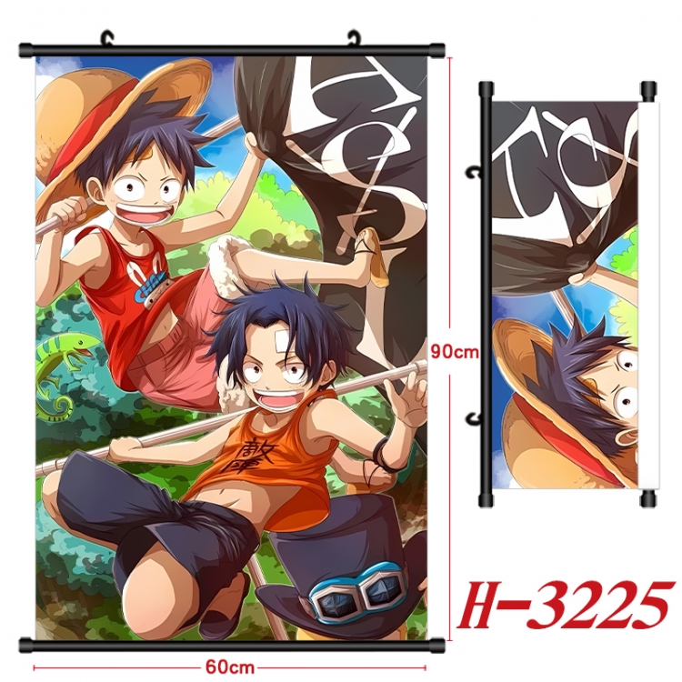 One Piece Anime Black Plastic Rod Canvas Painting Wall Scroll 60X90CM H-3225